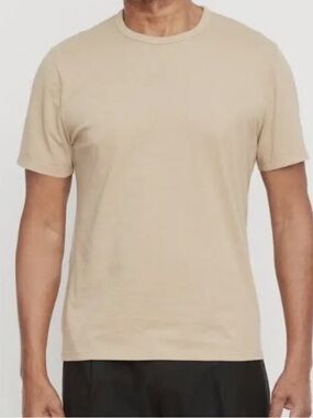 Vince Short Sleeve Crew Neck T-Shirt in Beige